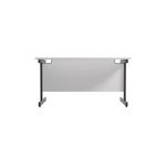 Jemini Rectangular Single Upright Cantilever Desk 1200x800x730mm White/Black KF803980