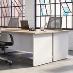Jemini Rectangular Panel End Desk 1400x800x730mm Grey Oak KF804710