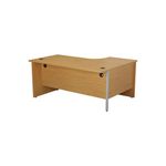 Jemini Radial Left Hand Panel End Desk 1600x1200x730mm Nova Oak KF805021