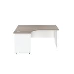 Jemini Switch Radial Left Hand Desk 1600x1200x730mm Grey Oak KF805373