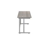 Jemini Rectangular Cantilever Desk 1200x600x730mm Grey Oak/Silver KF806219