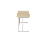 Jemini Rectangular Cantilever Desk 1200x600x730mm Maple/White KF806301