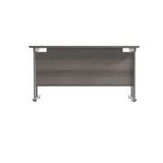 Jemini Rectangular Cantilever Desk 1400x600x730mm Grey Oak/Silver KF806332
