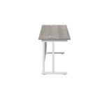 Jemini Rectangular Cantilever Desk 1400x600x730mm Grey Oak/White KF806394