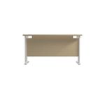Jemini Rectangular Cantilever Desk 1400x600x730mm Maple/White KF806424