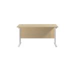 Jemini Rectangular Cantilever Desk 1400x600x730mm Maple/White KF806424