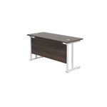 Jemini Rectangular Cantilever Desk 1400x600x730mm Dark Walnut/White KF806431