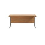 Jemini Rectangular Cantilever Desk 1600x600x730mm Nova Oak/Silver KF806462