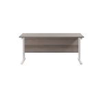 Jemini Rectangular Cantilever Desk 1600x600x730mm Grey Oak/White KF806516