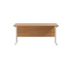 Jemini Rectangular Cantilever Desk 1600x600x730mm Nova Oak/White KF806523