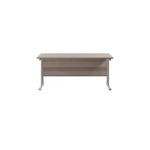 Jemini Rectangular Cantilever Desk 1800x600x730mm Grey Oak/Silver KF806578