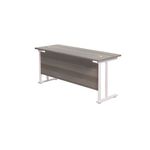 Jemini Rectangular Cantilever Desk 1800x600x730mm Grey Oak/White KF806639