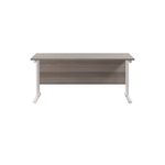 Jemini Rectangular Cantilever Desk 1800x600x730mm Grey Oak/White KF806639