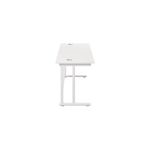 Jemini Rectangular Cantilever Desk 1800x600x730mm White/White KF806653