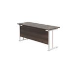Jemini Rectangular Cantilever Desk 1800x600x730mm Dark Walnut/White KF806677