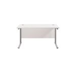 Jemini Rectangular Cantilever Desk 1400x800x730mm White/Silver KF806950