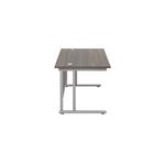 Jemini Rectangular Cantilever Desk 1400x800 Dark Walnut/Silver KF806974