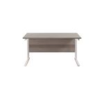 Jemini Rectangular Cantilever Desk 1400x800x730mm Grey Oak/White KF806998