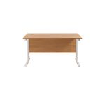 Jemini Rectangular Cantilever Desk 1400x800x730mm Nova Oak/White KF807001