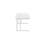 Jemini Rectangular Cantilever Desk 1400x800x730mm White/White KF807018