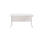 Jemini Rectangular Cantilever Desk 1400x800x730mm White/White KF807018