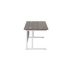 Jemini Rectangular Cantilever Desk 1400x800 Dark Walnut/White KF807032