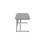 Jemini Rectangular Cantilever Desk 1600x800x730mm Grey Oak/Silver KF807056