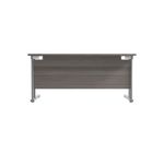 Jemini Rectangular Cantilever Desk 1600x800x730mm Grey Oak/Silver KF807056