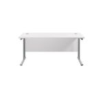 Jemini Rectangular Cantilever Desk 1600x800x730mm White/Silver KF807070