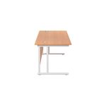 Jemini Rectangular Cantilever Desk 1600x800x730mm Beech/White KF807100
