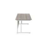 Jemini Rectangular Cantilever Desk 1600x800x730mm Grey Oak/White KF807117