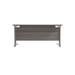 Jemini Rectangular Cantilever Desk 1800x800x730mm Grey Oak/Silver KF807179