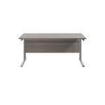 Jemini Rectangular Cantilever Desk 1800x800x730mm Grey Oak/Silver KF807179
