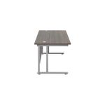 Jemini Rectangular Cantilever Desk1800x800x730mm Dark Walnut/Silver KF807216