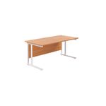 Jemini Rectangular Cantilever Desk 1800x800x730mm Beech/White KF807223