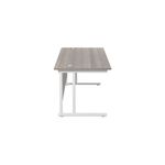Jemini Rectangular Cantilever Desk 1800x800x730mm Grey Oak/White KF807230