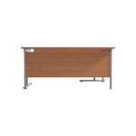 Jemini Radial Left Hand Cantilever Desk 1600x1200x730mm Beech/Silver KF807520