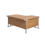 Jemini Radial Left Hand Cantilever Desk 1600x1200x730mm Nova Oak/Silver KF807544