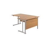 Jemini Radial Right Hand Cantilever Desk 1600x1200x730mm Nova Oak/Silver KF807605