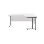Jemini Radial Right Hand Cantilever Desk 1600x1200x730mm White/Silver KF807612
