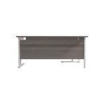 Jemini Radial Left Hand Cantilever Desk 1600x1200x730mm Grey Oak/White KF807650