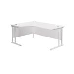 Jemini Radial Left Hand Cantilever Desk 1600x1200x730mm White/White KF807674