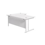 Jemini Radial Right Hand Cantilever Desk 1600x1200x730mm White/White KF807735