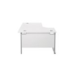 Jemini Radial Left Hand Cantilever Desk 1800x1200x730mm White/Silver KF807797