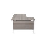 Jemini Radial Left Hand Cantilever Desk 1800x1200x730mm Grey Oak/White KF807896
