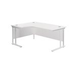 Jemini Radial Left Hand Cantilever Desk 1800x1200x730mm White/White KF807919