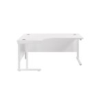 Jemini Radial Left Hand Cantilever Desk 1800x1200x730mm White/White KF807919