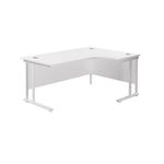 Jemini Radial Right Hand Cantilever Desk 1800x1200x730mm White/White KF807971