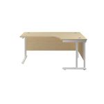 Jemini Radial Right Hand Cantilever Desk 1800x1200x730mm Maple/White KF807988