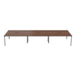 Jemini 6 Person Bench Desk 3600x1600x730mm Dark Walnut/White KF808831